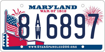 MD license plate 8AW6897