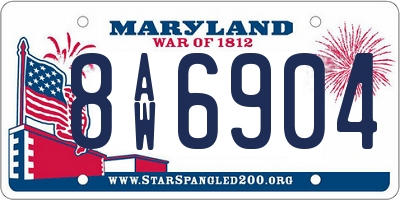 MD license plate 8AW6904