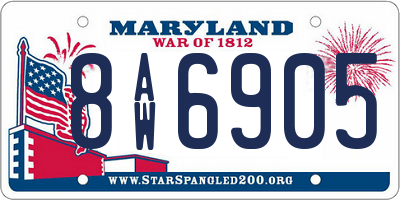 MD license plate 8AW6905