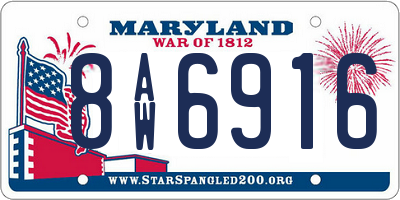 MD license plate 8AW6916