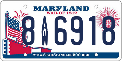 MD license plate 8AW6918