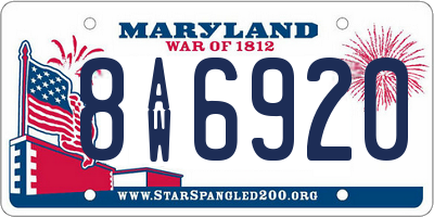 MD license plate 8AW6920