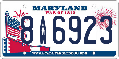 MD license plate 8AW6923