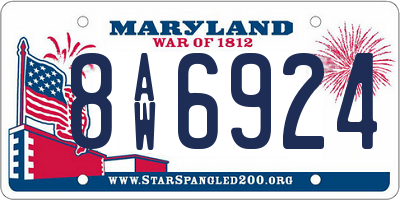 MD license plate 8AW6924