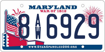 MD license plate 8AW6929