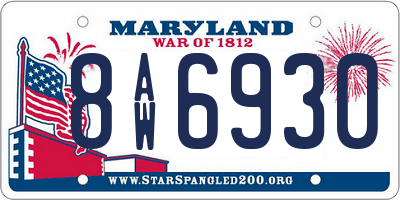 MD license plate 8AW6930
