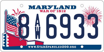 MD license plate 8AW6933