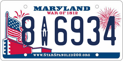 MD license plate 8AW6934