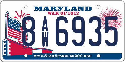 MD license plate 8AW6935