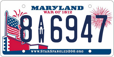 MD license plate 8AW6947
