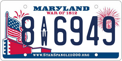 MD license plate 8AW6949