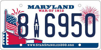 MD license plate 8AW6950
