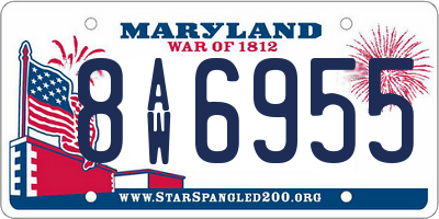 MD license plate 8AW6955