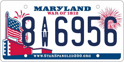 MD license plate 8AW6956