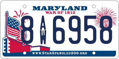 MD license plate 8AW6958