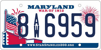 MD license plate 8AW6959