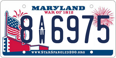 MD license plate 8AW6975
