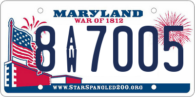 MD license plate 8AW7005