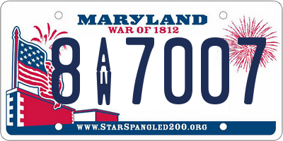 MD license plate 8AW7007