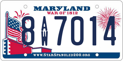 MD license plate 8AW7014