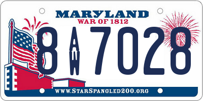 MD license plate 8AW7028