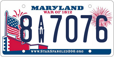 MD license plate 8AW7076