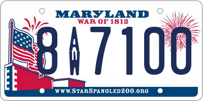 MD license plate 8AW7100