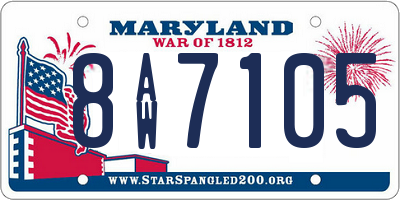 MD license plate 8AW7105