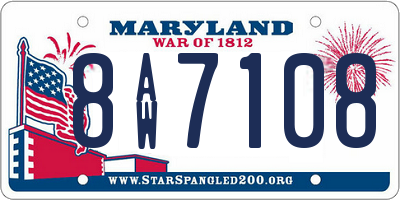 MD license plate 8AW7108