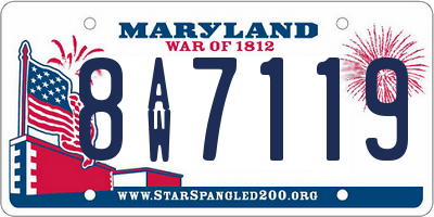 MD license plate 8AW7119