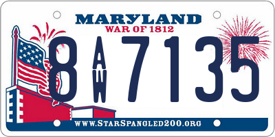MD license plate 8AW7135