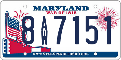 MD license plate 8AW7151