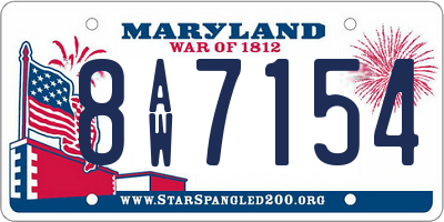 MD license plate 8AW7154