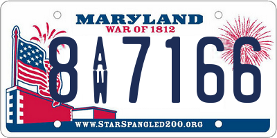 MD license plate 8AW7166