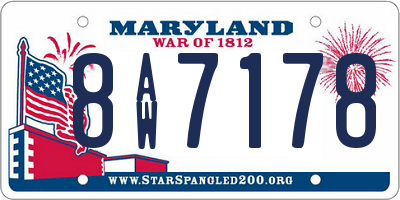 MD license plate 8AW7178