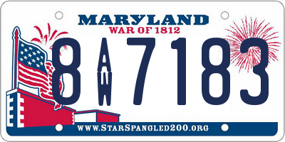 MD license plate 8AW7183