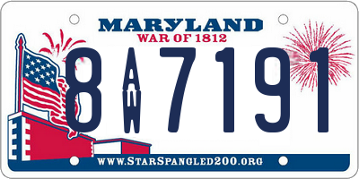 MD license plate 8AW7191