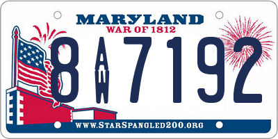MD license plate 8AW7192