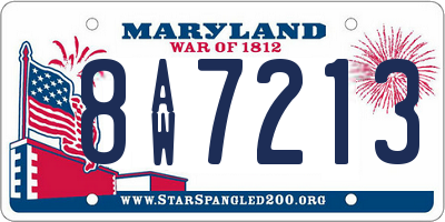 MD license plate 8AW7213