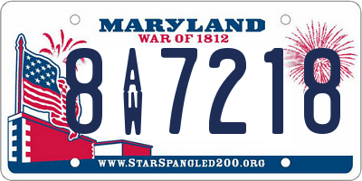 MD license plate 8AW7218
