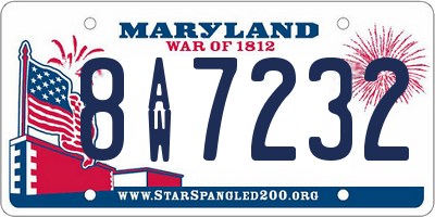 MD license plate 8AW7232
