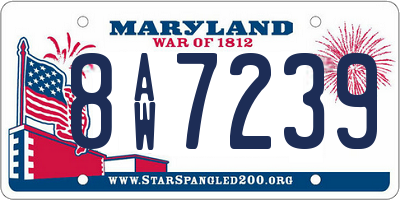 MD license plate 8AW7239