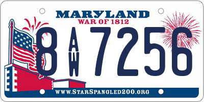 MD license plate 8AW7256