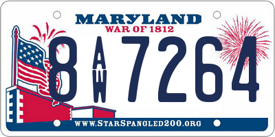 MD license plate 8AW7264
