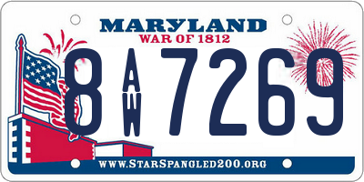 MD license plate 8AW7269