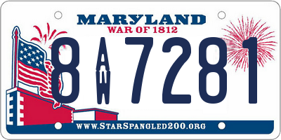 MD license plate 8AW7281