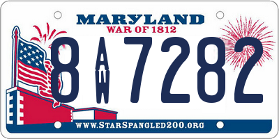 MD license plate 8AW7282
