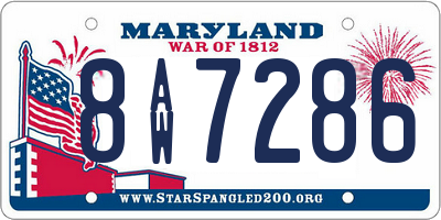 MD license plate 8AW7286