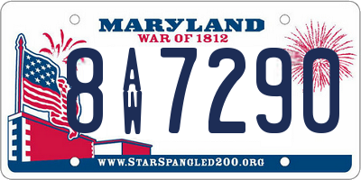 MD license plate 8AW7290
