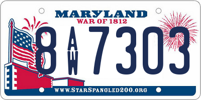 MD license plate 8AW7303